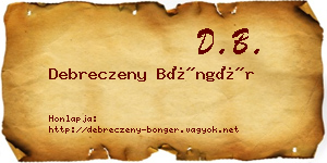 Debreczeny Böngér névjegykártya