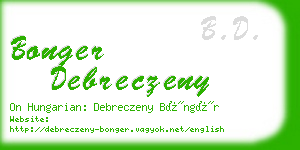 bonger debreczeny business card